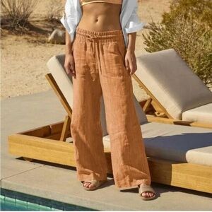 Athleta Cabo Linen Wide Leg Pant Size 12